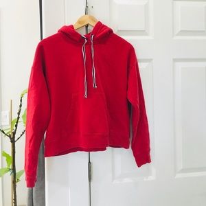 Red Hoodie Slightly cropped